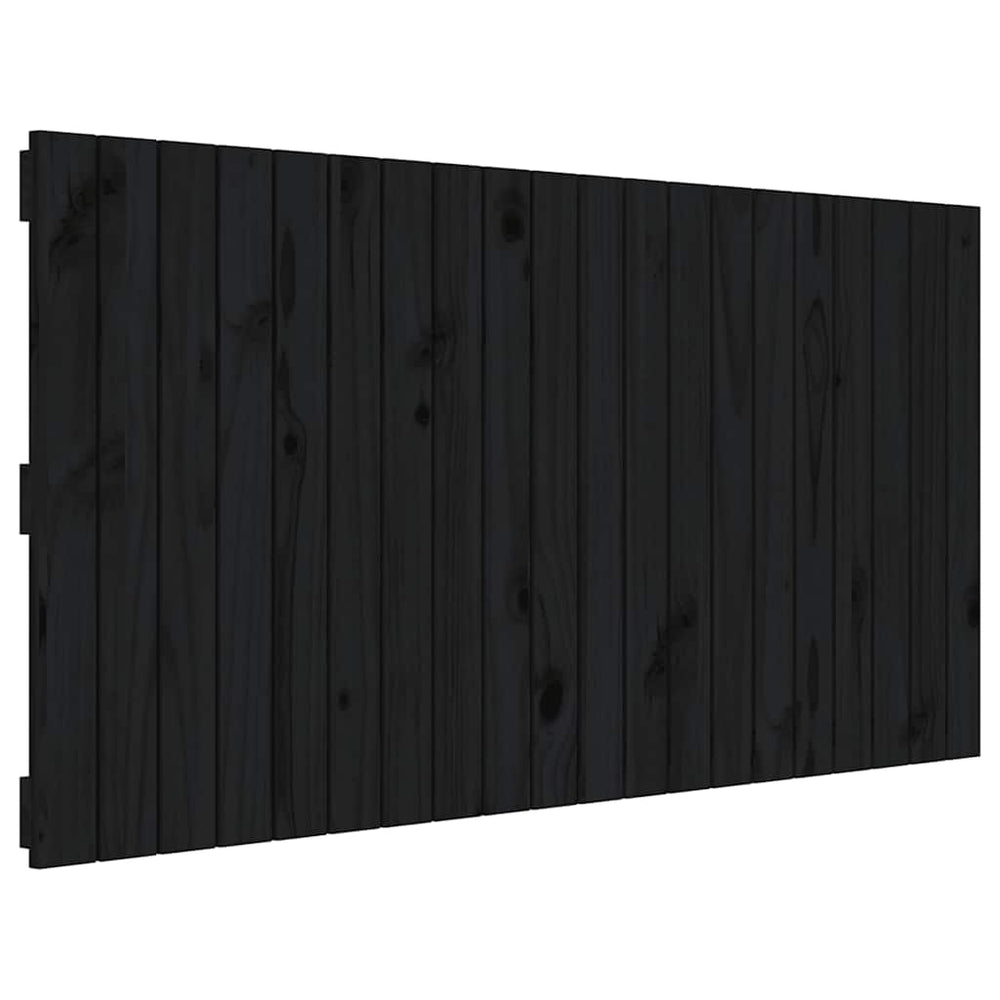 vidaXL Wall Headboard Black 127.5x3x60 cm Solid Pine Wood
