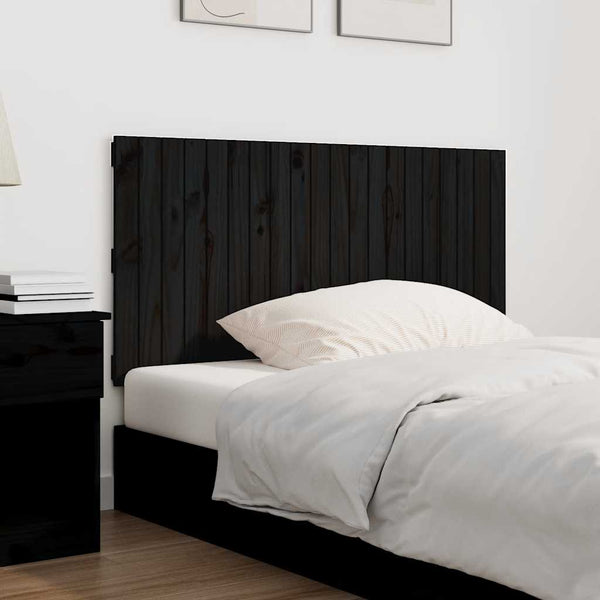 vidaXL Tête de lit murale Noir 127,5x3x60 cm Bois de pin massif