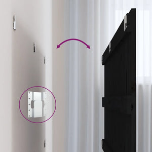 vidaXL Tête de lit murale Noir 127,5x3x60 cm Bois de pin massif
