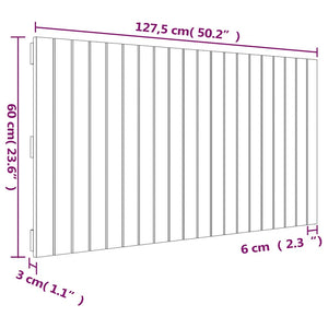 vidaXL Tête de lit murale Noir 127,5x3x60 cm Bois de pin massif