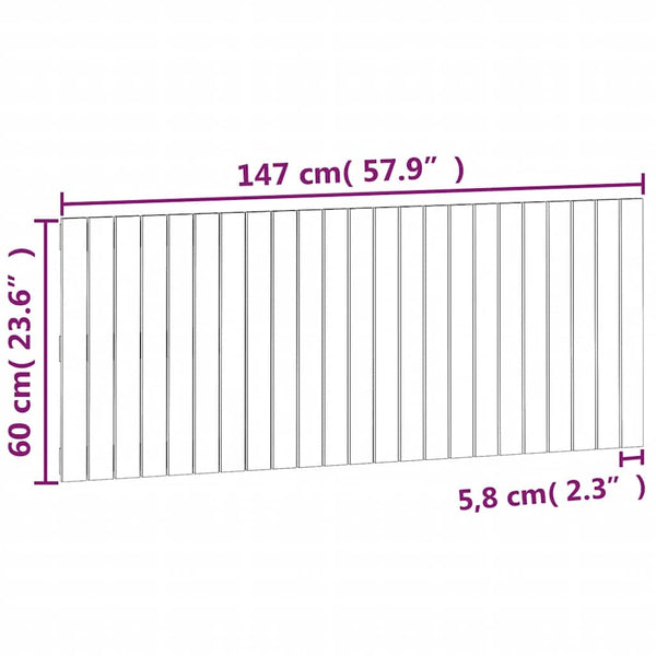 Wand Kopfteil Weiß 147cm Kiefer Massivholz