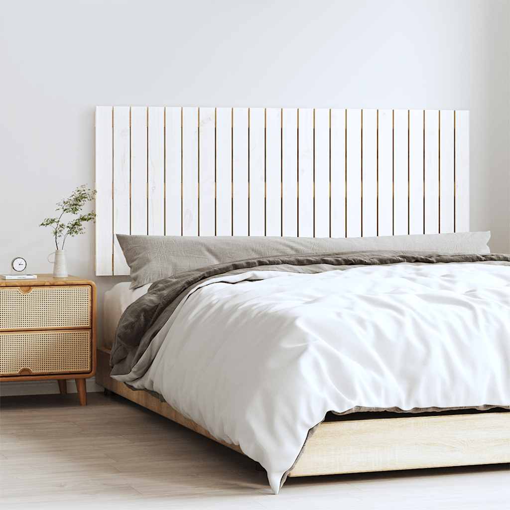 Wand Kopfteil Weiß 147cm Kiefer Massivholz