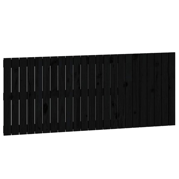 Schwarzes Wand-Kopfteil 147cm Kiefer Massivholz
