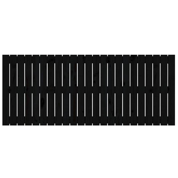 Schwarzes Wand-Kopfteil 147cm Kiefer Massivholz