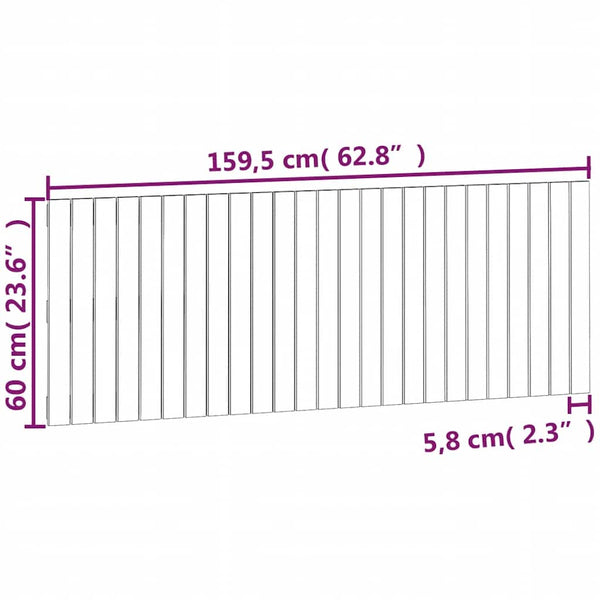 Wand Kopfteil Weiß 160cm Massivholz