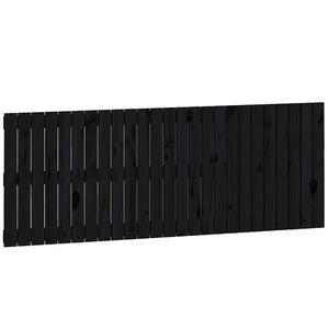 Schwarzes Wand-Kopfteil 160cm Kiefer Massivholz