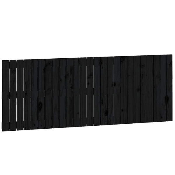 Schwarzes Wand-Kopfteil 160cm Kiefer Massivholz