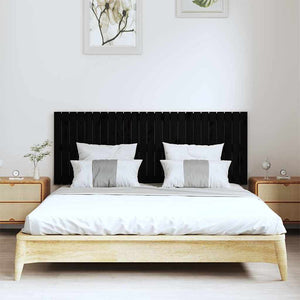 Schwarzes Wand-Kopfteil 160cm Kiefer Massivholz