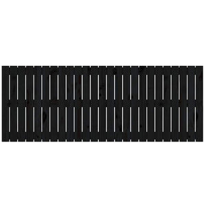 Schwarzes Wand-Kopfteil 160cm Kiefer Massivholz