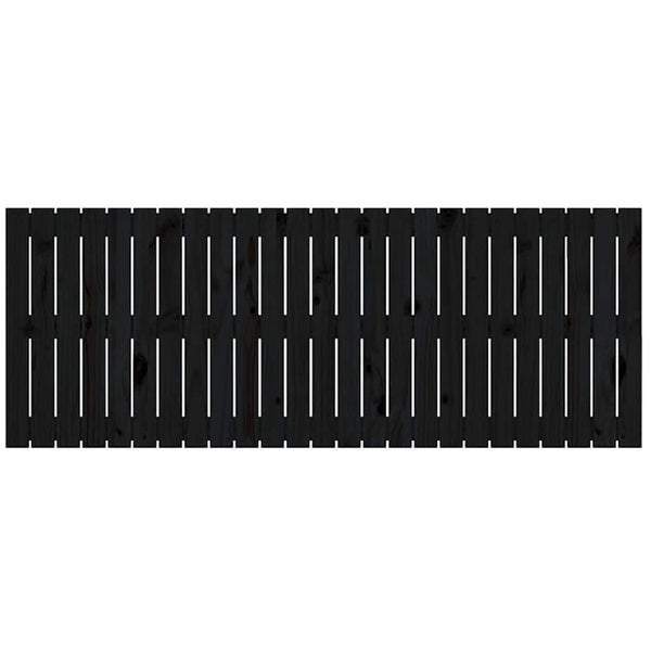 Schwarzes Wand-Kopfteil 160cm Kiefer Massivholz