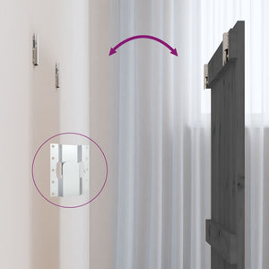 Graues Wand-Kopfteil 82,5 cm Kiefer Massivholz