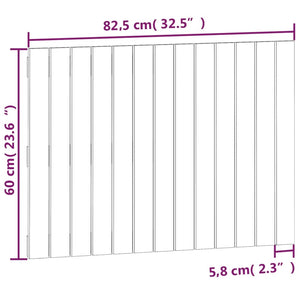 Graues Wand-Kopfteil 82,5 cm Kiefer Massivholz