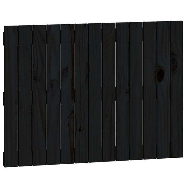 Schwarzes Wand-Kopfteil 82,5 cm Kiefer Massivholz