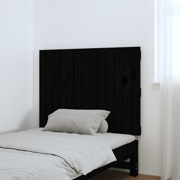 Schwarzes Wand-Kopfteil 82,5 cm Kiefer Massivholz
