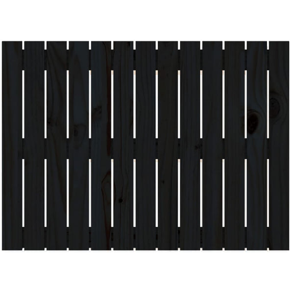 Schwarzes Wand-Kopfteil 82,5 cm Kiefer Massivholz