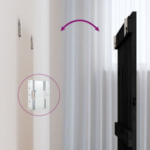 Schwarzes Wand-Kopfteil 82,5 cm Kiefer Massivholz