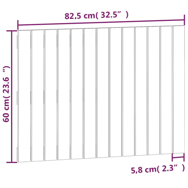 Schwarzes Wand-Kopfteil 82,5 cm Kiefer Massivholz