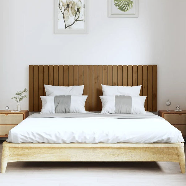 vidaXL Tête de lit murale marron miel 166x3x60 cm bois de pin massif