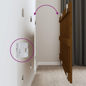 vidaXL Tête de lit murale marron miel 166x3x60 cm bois de pin massif