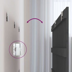 Wand Kopfteil Grau 185cm Kiefer Massivholz