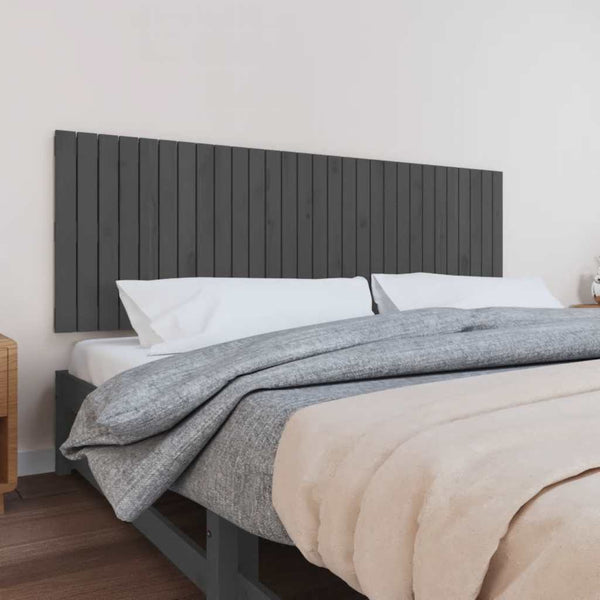 Wand Kopfteil Grau 185cm Kiefer Massivholz