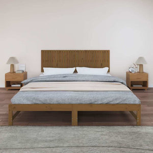 Wand Kopfteil Honigbraun 185cm Massivholz