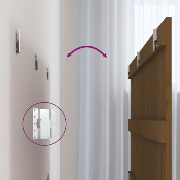 Wand Kopfteil Honigbraun 185cm Massivholz