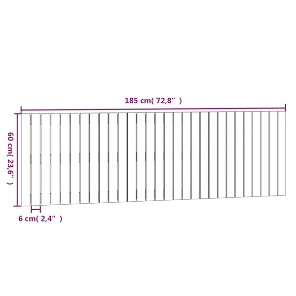 Wand Kopfteil Honigbraun 185cm Massivholz