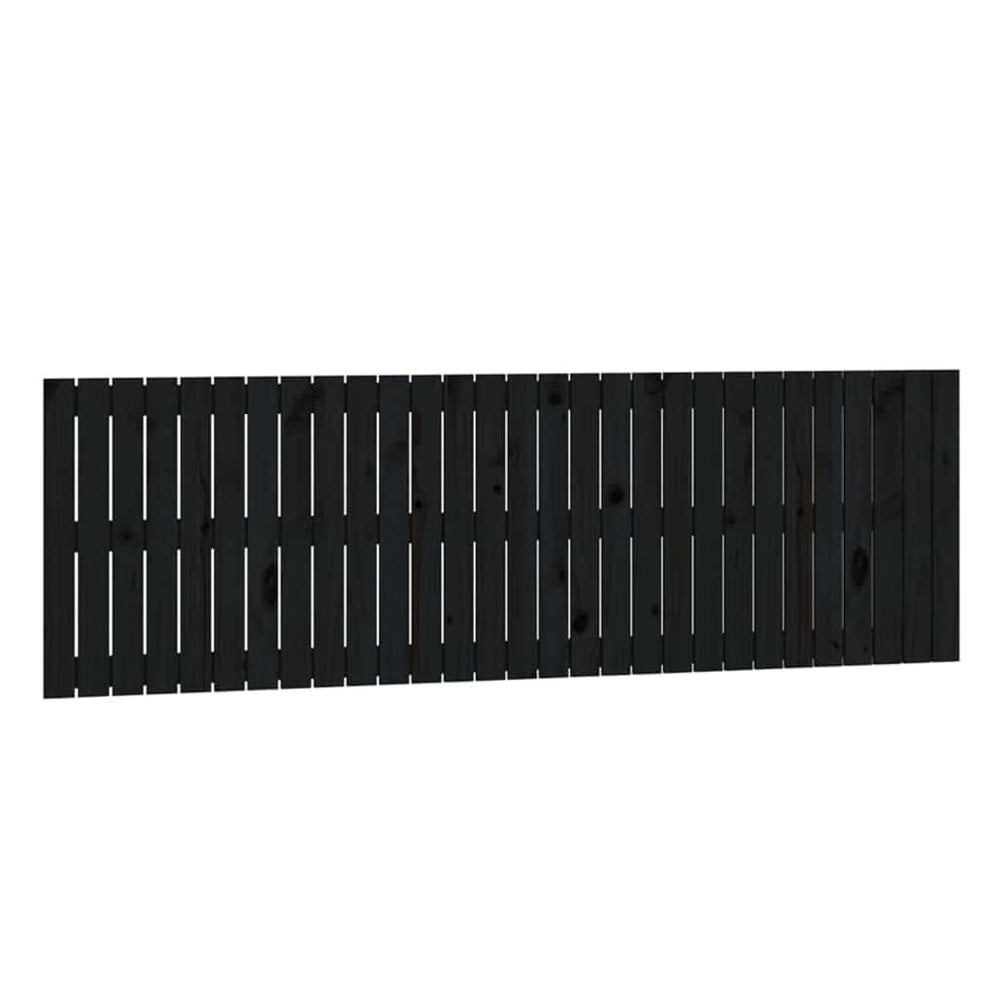 vidaXL Wall Headboard Black 185x3x60 cm Solid Pine Wood