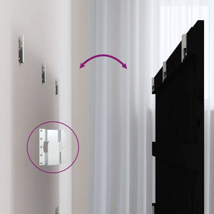 Schwarzes Wandkopfteil 185 cm Kiefer Massivholz