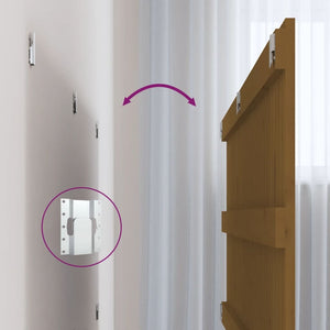 Wand Kopfteil Honigbraun 140cm Kiefer Massivholz
