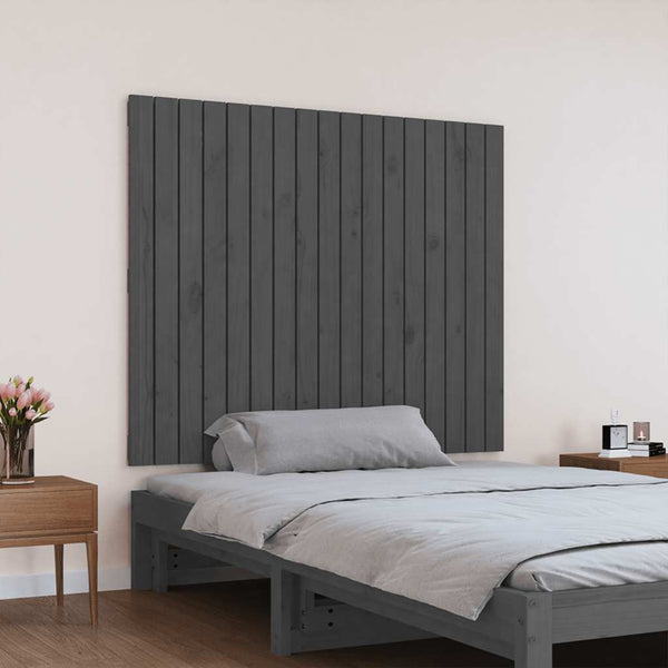 Graues Wand-Kopfteil 108x90 cm Massivholz