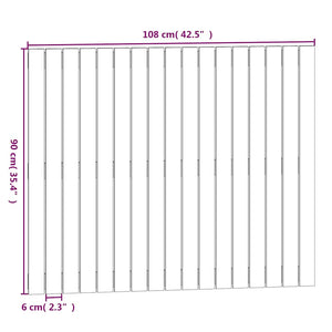 Graues Wand-Kopfteil 108x90 cm Massivholz
