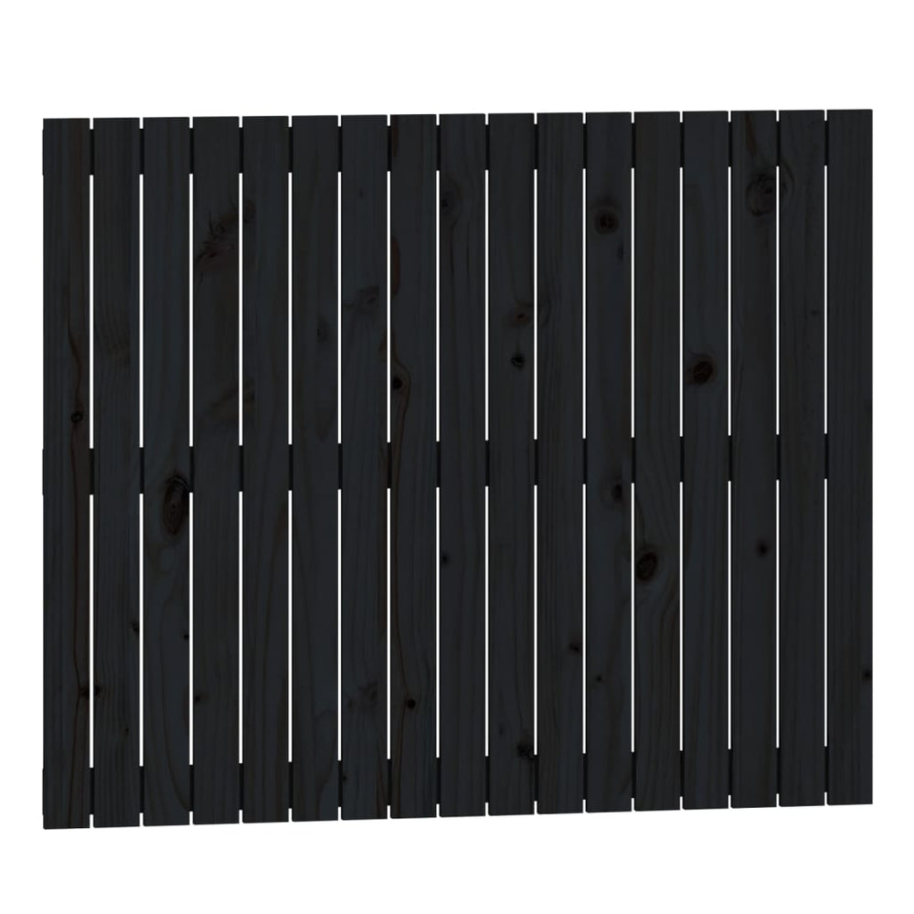 vidaXL Wall Headboard Black 108x3x90 cm Solid Pine Wood