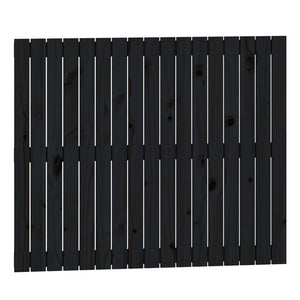 Schwarzes Wand-Kopfteil 108cm Kiefer Massivholz