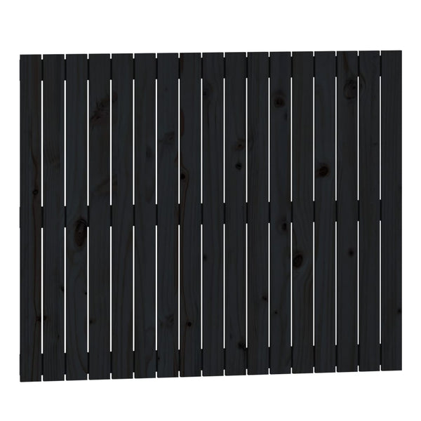 Schwarzes Wand-Kopfteil 108cm Kiefer Massivholz