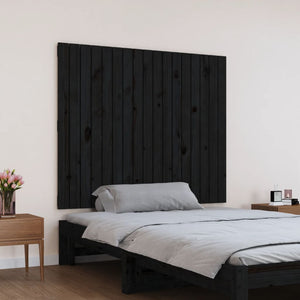 Schwarzes Wand-Kopfteil 108cm Kiefer Massivholz