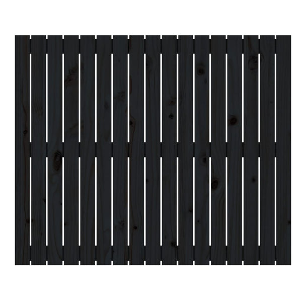 Schwarzes Wand-Kopfteil 108cm Kiefer Massivholz