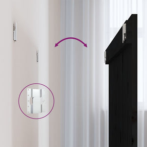 Schwarzes Wand-Kopfteil 108cm Kiefer Massivholz