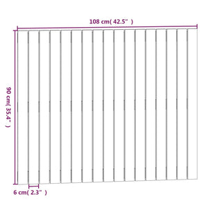 Schwarzes Wand-Kopfteil 108cm Kiefer Massivholz