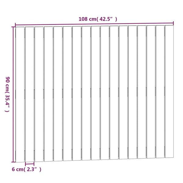 Schwarzes Wand-Kopfteil 108cm Kiefer Massivholz