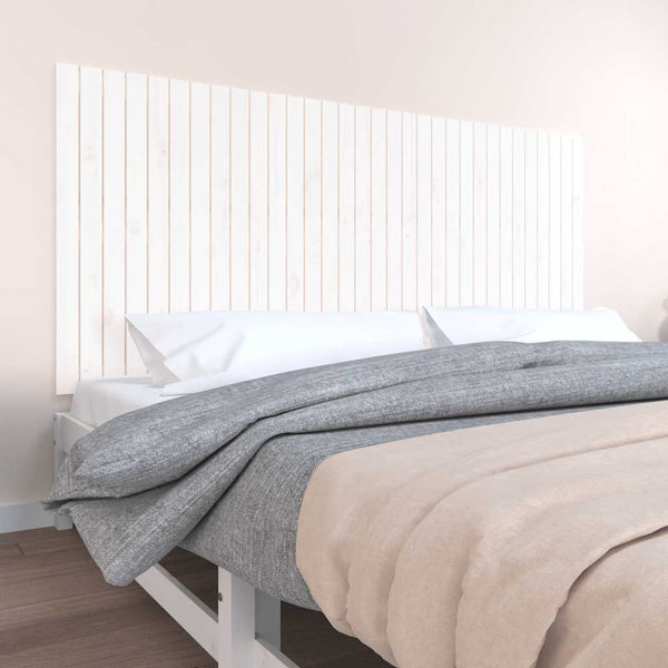 vidaXL Tête de lit murale Blanc 204x3x90 cm Bois de pin massif