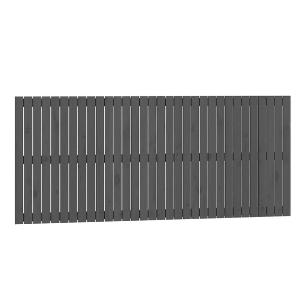 Wand Kopfteil Grau 204cm Massivholz