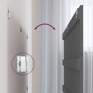 Wand Kopfteil Grau 204cm Massivholz