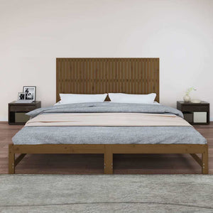 Wand Kopfteil Honigbraun 204cm Kiefer Massivholz