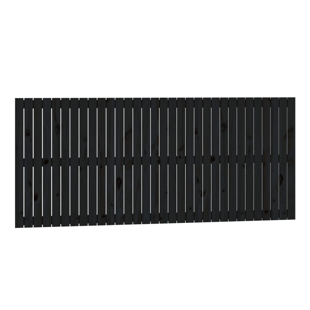 vidaXL Wall Headboard Black 204x3x90 cm Solid Pine Wood