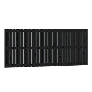 Schwarzes Wand-Kopfteil 204 cm Kiefer Massivholz