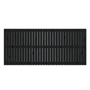 Schwarzes Wand-Kopfteil 204 cm Kiefer Massivholz