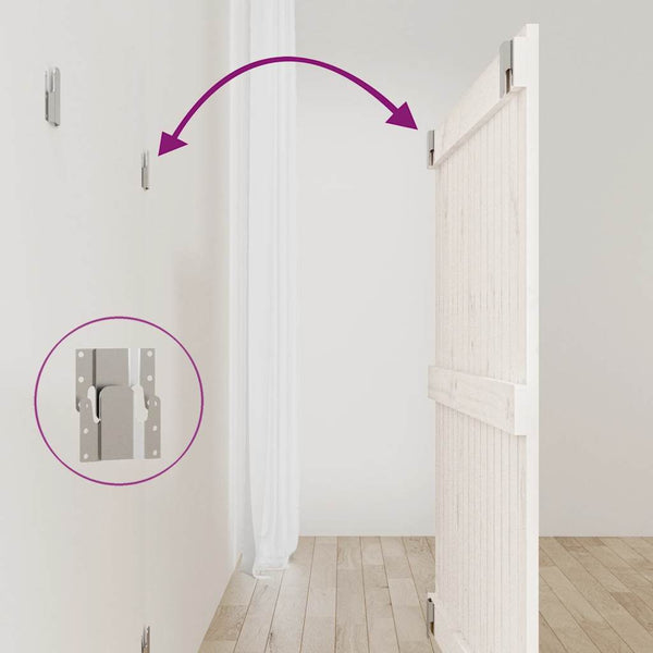 Wand Kopfteil Weiß 95,5cm Kiefer Massivholz