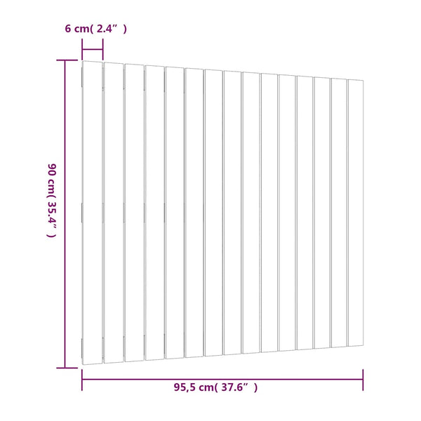 Graues Wand-Kopfteil 95,5cm Kiefer Massivholz